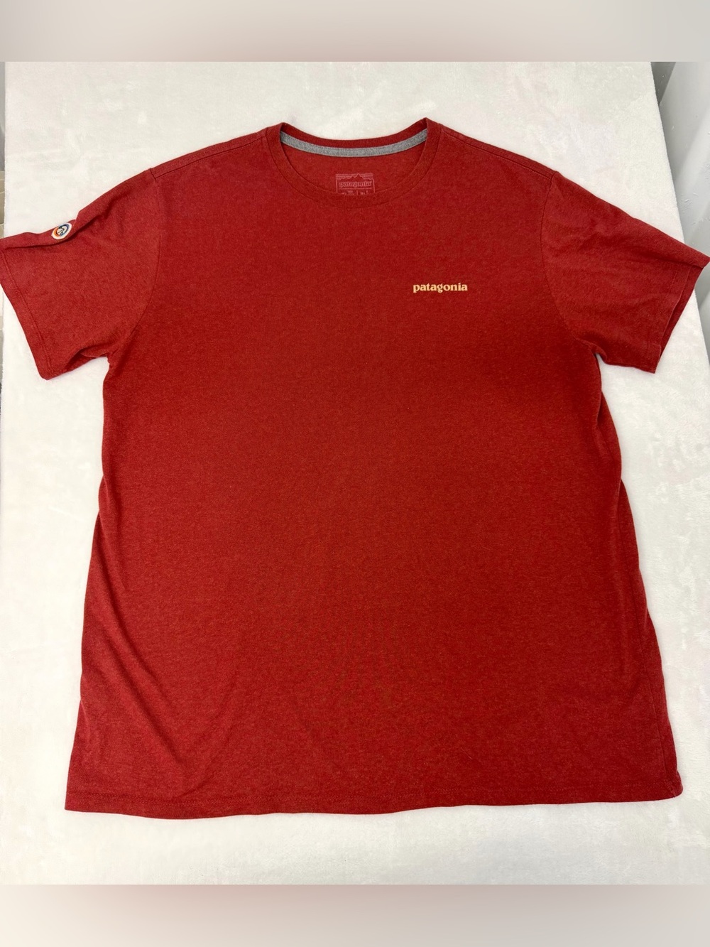 Patagonia Shirt Responsibili-Tee Regular Fit Classic Logo Red Size Adult Large